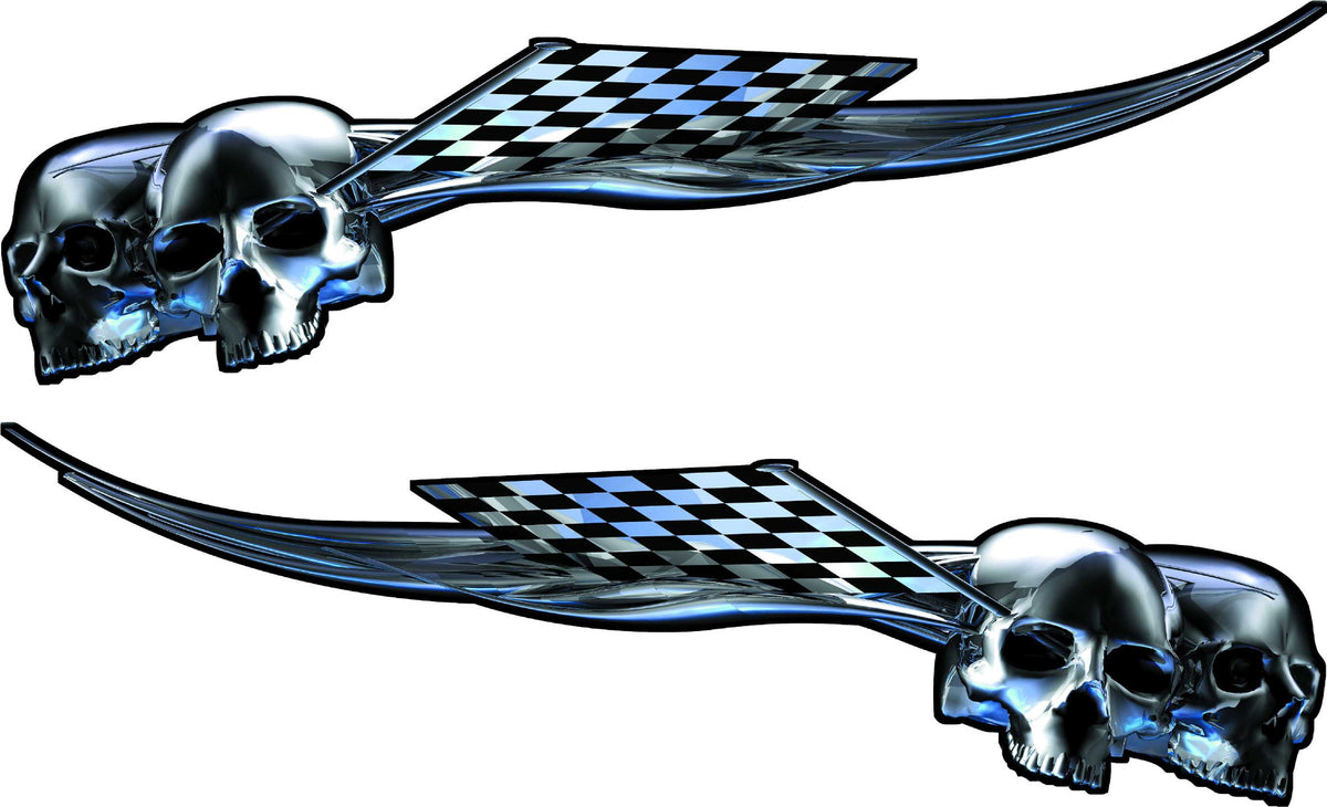 racing skulls vehicle racing decals kit